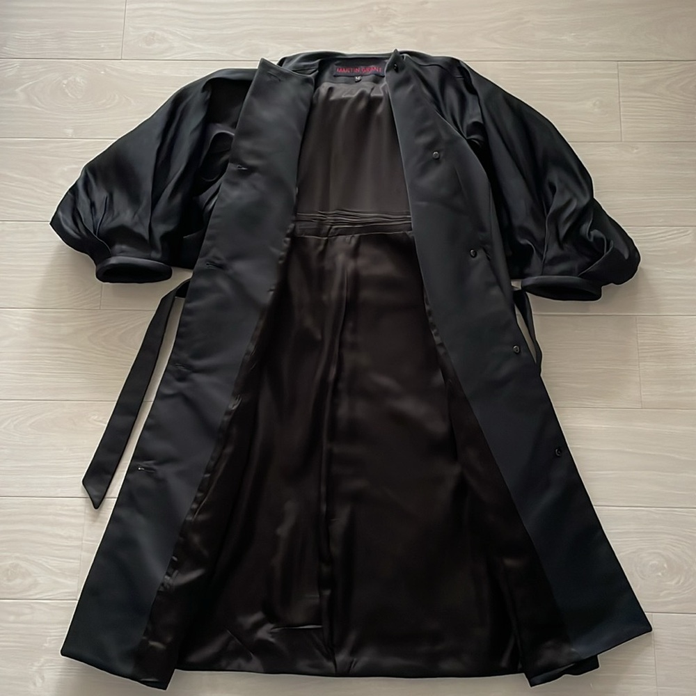 Martin Grant Paris Black Wing Back Dress Coat - Picture 12 of 15